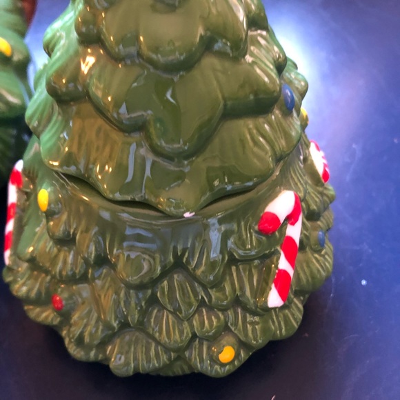 Decorative Christmas Tree Tea Pot with Sugar Dish, Ceramic, Pot = 7.5” x 8.5” - Picture 5 of 8